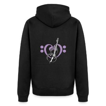 Cœur de clés basses avec contrebasse - Veste à capuche bio Premium Unisexe - noir - Dos - Nico (187cm)