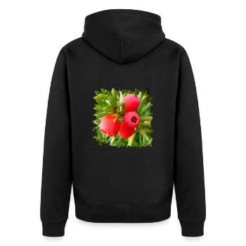 Die Eibe ist ein giftiger heimischer Nadelbaum - Unisex Premium Bio Zip Hoodie - Schwarz - Hinten - Nico (187cm)