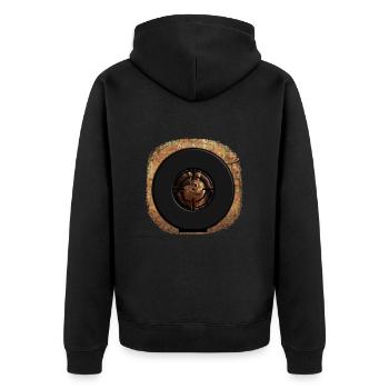 Hare in a hunter's scope - Unisex Premium Organic Zip Hoodie - black - Back - Nico (187cm)