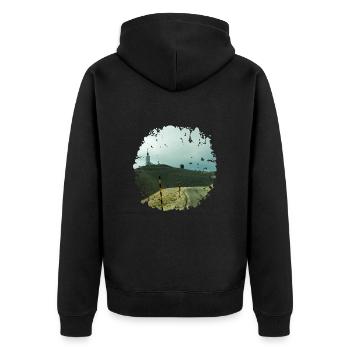 Le Mont Ventoux est une montagne légendaire - Veste à capuche bio Premium Unisexe - noir - Dos - Nico (187cm)