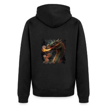 Les dragons sont considérés comme des porte-bonheur - Veste à capuche bio Premium Unisexe - noir - Dos - Nico (187cm)