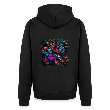 Chaque papillon est unique - Veste à capuche bio Premium Unisexe - noir - Dos - Nico (187cm)