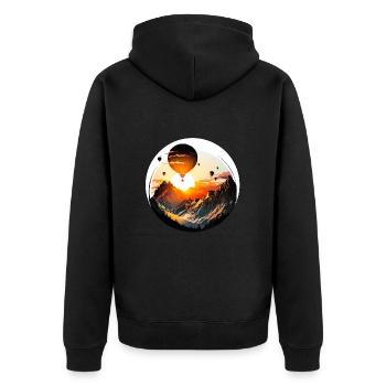 Ballonfahren sind Erlebnisse, die man nie vergisst - Unisex Premium Bio Zip Hoodie - Schwarz - Hinten - Nico (187cm)