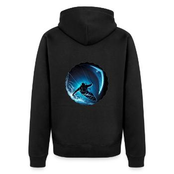 Kitesurfing requires skill and endurance - Unisex Premium Organic Zip Hoodie - black - Back - Nico (187cm)