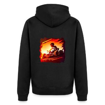 Les courses de karting sont une question de vitesse - Veste à capuche bio Premium Unisexe - noir - Dos - Nico (187cm)