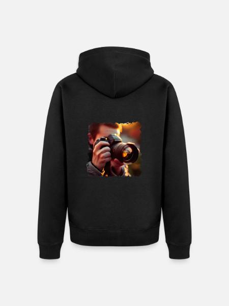 Photographer enjoys photography - Unisex Premium Organic Zip Hoodie - black