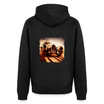Experience a classic car at the classic car race - Unisex Premium Organic Zip Hoodie - black - Back - Nico (187cm)