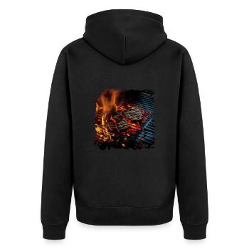 Meat is an important source of protein - Unisex Premium Organic Zip Hoodie - black - Back - Nico (187cm)
