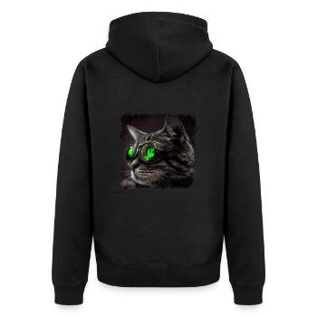 Les chats n’ont pas besoin de lunettes de vision nocturne - Veste à capuche bio Premium Unisexe - noir - Dos - Nico (187cm)