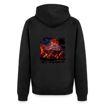Meat is an excellent source of protein - Unisex Premium Organic Zip Hoodie - black - Back - Nico (187cm)