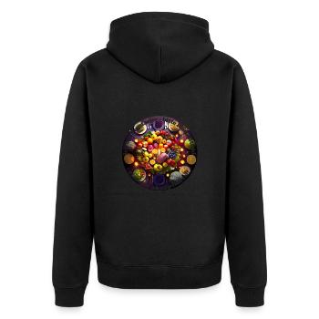 Vegetarier essen kein Fleisch - Unisex Premium Bio Zip Hoodie - Schwarz - Hinten - Nico (187cm)