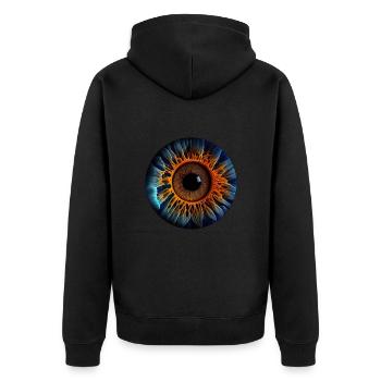An iris as a biometric identification system - Unisex Premium Organic Zip Hoodie - black - Back - Nico (187cm)