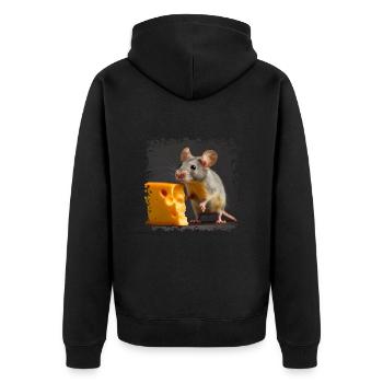 Mice with cheese is a cliché - Unisex Premium Organic Zip Hoodie - black - Back - Nico (187cm)