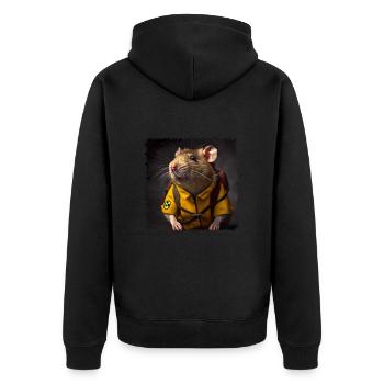 Ratten können Minen erschnüffeln - Unisex Premium Bio Zip Hoodie - Schwarz - Hinten - Nico (187cm)