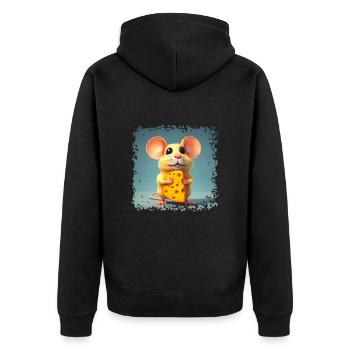 In nature, mice do not feed on cheese - Unisex Premium Organic Zip Hoodie - black - Back - Nico (187cm)