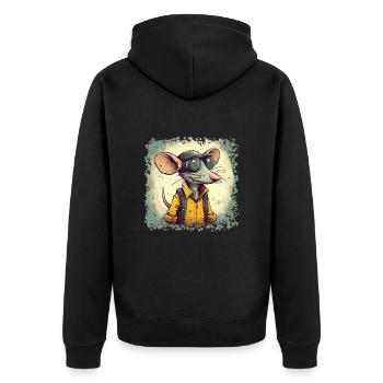 Rats see poorly but can smell well - Unisex Premium Organic Zip Hoodie - black - Back - Nico (187cm)