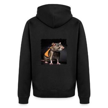Ratten kuscheln für ihr Leben gerne - Unisex Premium Bio Zip Hoodie - Schwarz - Hinten - Nico (187cm)