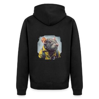 The sense of smell of rats is very sensitive - Unisex Premium Organic Zip Hoodie - black - Back - Nico (187cm)
