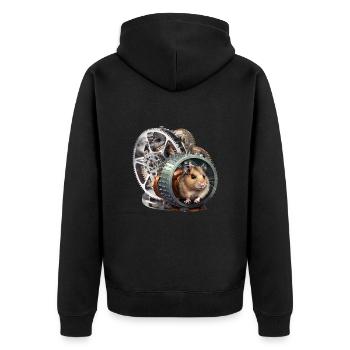 Hamster génère de l’énergie renouvelable - Veste à capuche bio Premium Unisexe - noir - Dos - Nico (187cm)