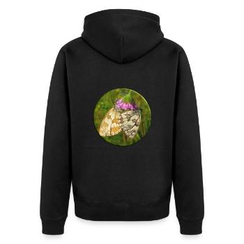 Two blues in family planning - Unisex Premium Organic Zip Hoodie - black - Back - Nico (187cm)