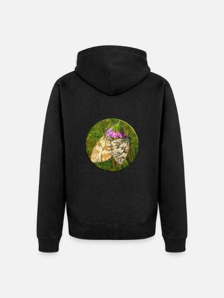 Two blues in family planning - Unisex Premium Organic Zip Hoodie - black