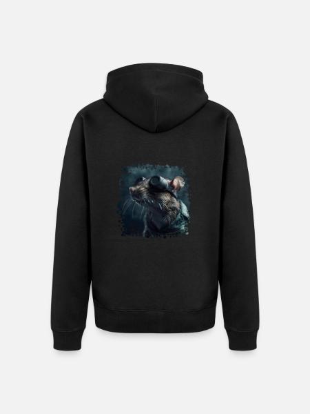 Rats see poorly - Unisex Premium Organic Zip Hoodie - black