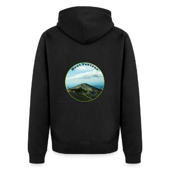 Der Mont Ventoux, langer Anstieg und lange Abfahrt - Unisex Premium Bio Zip Hoodie - Schwarz - Hinten - Nico (187cm)
