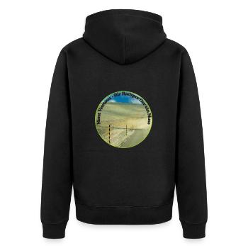 Der Mont Ventoux, ein Symbol für Radsportler - Unisex Premium Bio Zip Hoodie - Schwarz - Hinten - Nico (187cm)