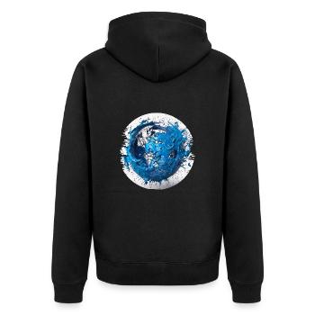 Save the blue planet before it's too late - Unisex Premium Organic Zip Hoodie - black - Back - Nico (187cm)