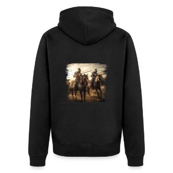 Knights show their skills in battle - Unisex Premium Organic Zip Hoodie - black - Back - Nico (187cm)