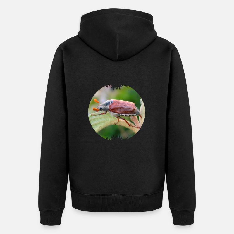 Der Maikäfer ist ein auffälliger Geselle - Unisex Premium Bio Zip Hoodie - Schwarz