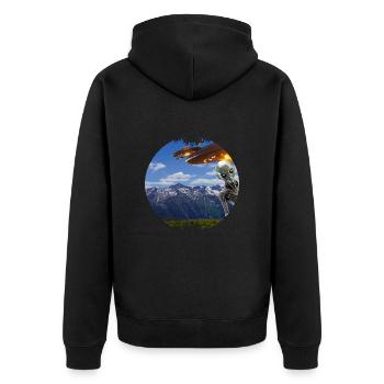 Ist das ein Beweis zu Ufos und Alien? - Unisex Premium Bio Zip Hoodie - Schwarz - Hinten - Nico (187cm)