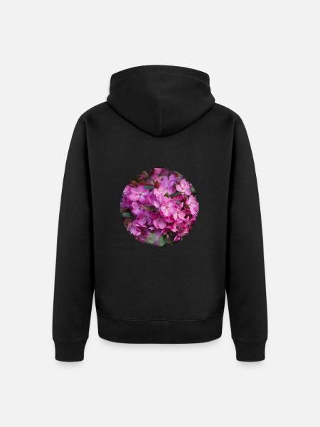 Pink cherry blossoms are beautiful to look at - Unisex Premium Organic Zip Hoodie - black