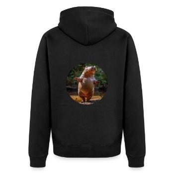Un hippopotame ose danser - Veste à capuche bio Premium Unisexe - noir - Dos - Nico (187cm)