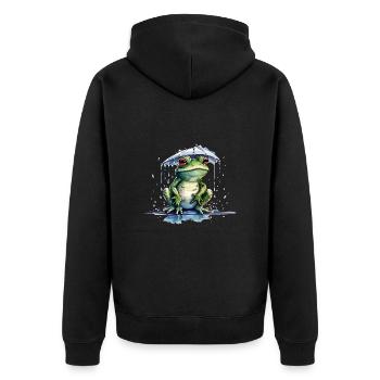 Grenouille sous le parapluie - Veste à capuche bio Premium Unisexe - noir - Dos - Nico (187cm)