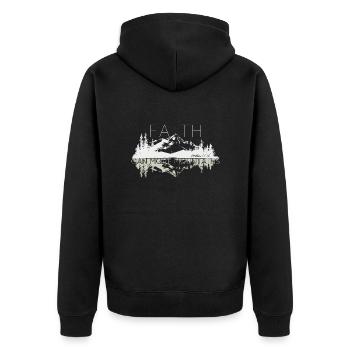 Faith can move Mountains, Christian gift. - Unisex Premium Organic Zip Hoodie - black - Back - Nico (187cm)