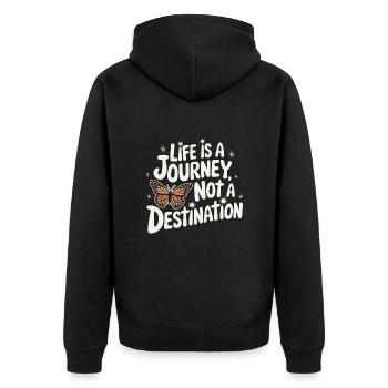 Schmetterling Monarchfalter Bunt Schmetterlinge - Unisex Premium Bio Zip Hoodie - Schwarz - Hinten - Nico (187cm)