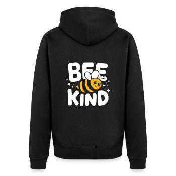 Honigbiene Imker Bienen Biene - Unisex Premium Bio Zip Hoodie - Schwarz - Hinten - Nico (187cm)