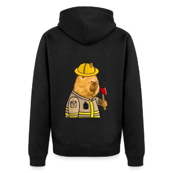 Pompier de Capybara - Veste à capuche bio Premium Unisexe - noir - Dos - Nico (187cm)