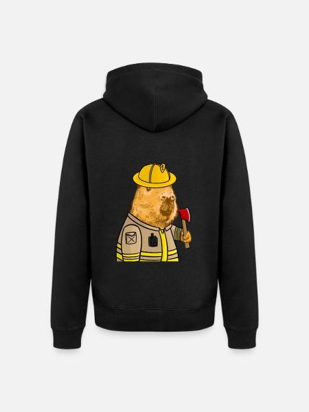 Pompier de Capybara - Veste à capuche bio Premium Unisexe - noir