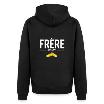 Frère En Or Cadeau Meilleur Frère Humour - Veste à capuche bio Premium Unisexe - noir - Dos - Nico (187cm)