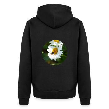 Insekten sind auf Blumen angewiesen und umgekehrt - Unisex Premium Bio Zip Hoodie - Schwarz - Hinten - Nico (187cm)