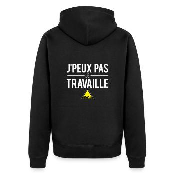 J'peux pas je travaille pause boulot humour - Veste à capuche bio Premium Unisexe - noir - Dos - Nico (187cm)