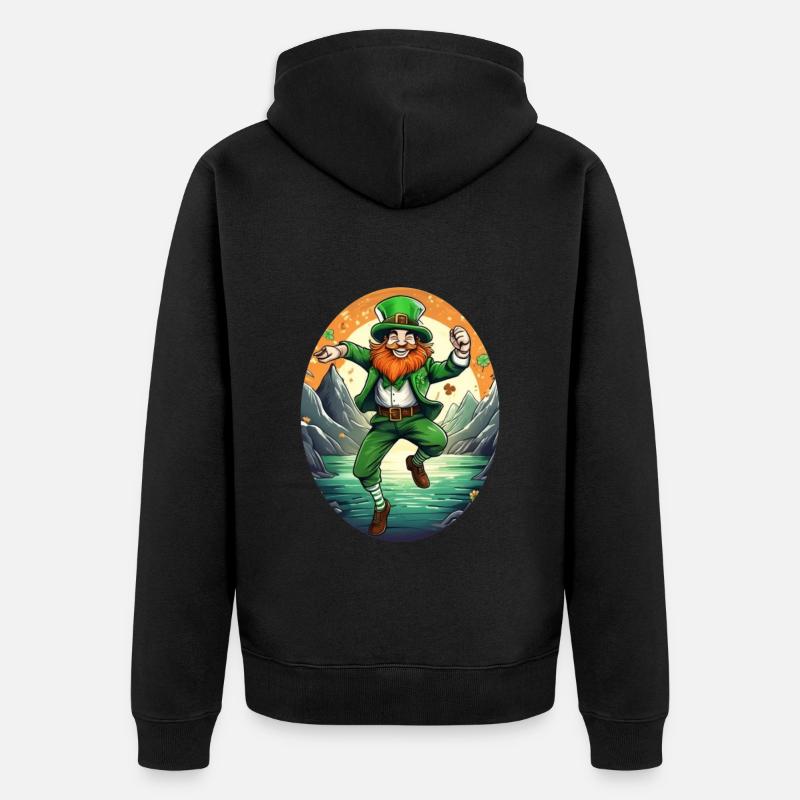 Danse trèfle de la Saint-Patrick - Veste à capuche bio Premium Unisexe - noir