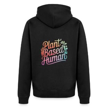 Végétarien Végétalien Végétarien Végétarien - Veste à capuche bio Premium Unisexe - noir - Dos - Nico (187cm)