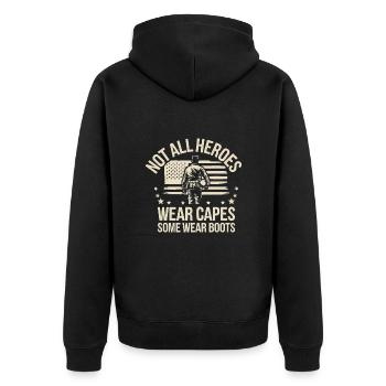 Soldat militaire vétéran - Veste à capuche bio Premium Unisexe - noir - Dos - Nico (187cm)