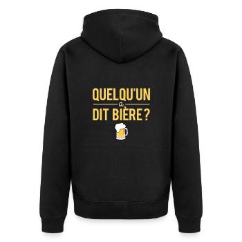 Quelqu'un A Dit Bière Humour Alcool Apéro - Veste à capuche bio Premium Unisexe - noir - Dos - Nico (187cm)