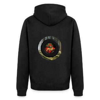Un cerf vu à travers la lunette - Veste à capuche bio Premium Unisexe - noir - Dos - Nico (187cm)