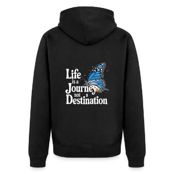 Schmetterling Monarchfalter Bunt Schmetterlinge - Unisex Premium Bio Zip Hoodie - Schwarz - Hinten - Nico (187cm)