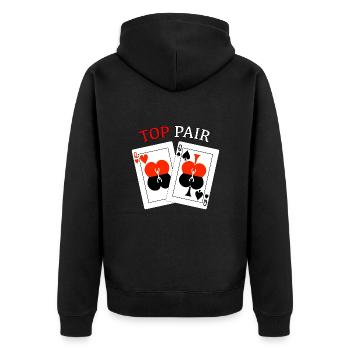 The TOP pair - Unisex Premium Organic Zip Hoodie - black - Back - Nico (187cm)